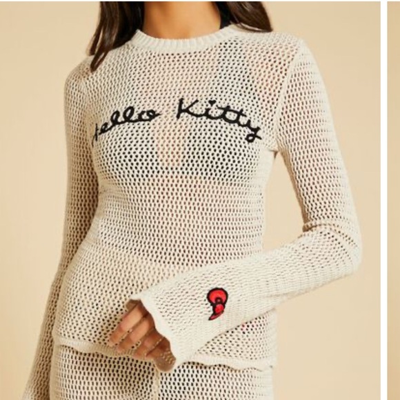 HELLO KITTY X FOREVER 21 Crochet Knit Sweater - Picture 1 of 11